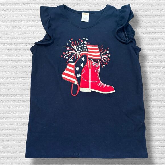 Gymboree Other - Gymboree Girls Embroidered Cowgirl Flutter Tank Top American Cutie Blue Size 10